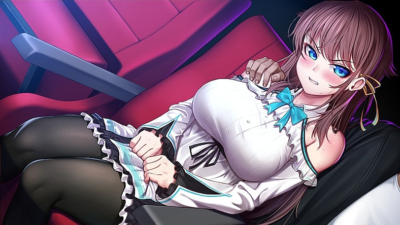 Kana Kashiwazaki is less than thrilled to be at the cinema with her "date" in Nebel Geisterjäger ~ The First Lamb (2023), Saikey Studios, BBQ大好き