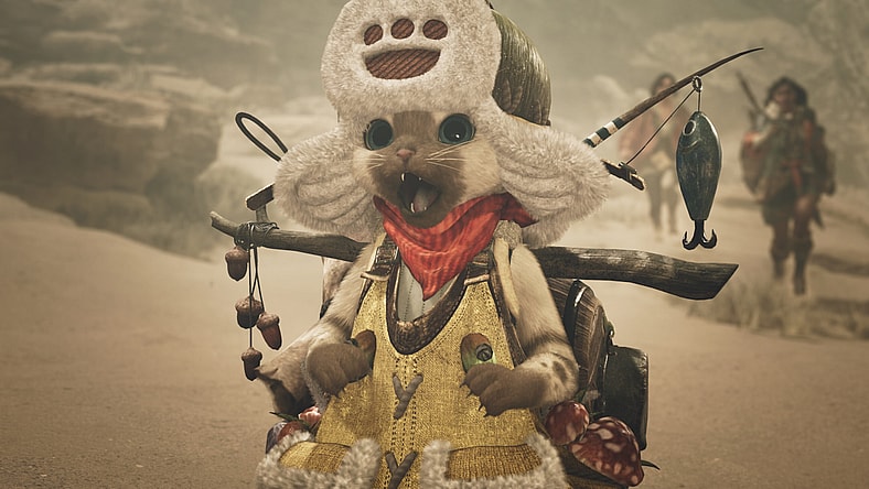 A Palico is surprised in Monster Hunter Wilds (Capcom), 2025