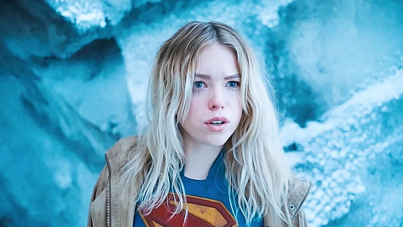 Supergirl (Milly Alcock) stops by the Fortress to pick up Krypto in Superman (2025), DC Studios