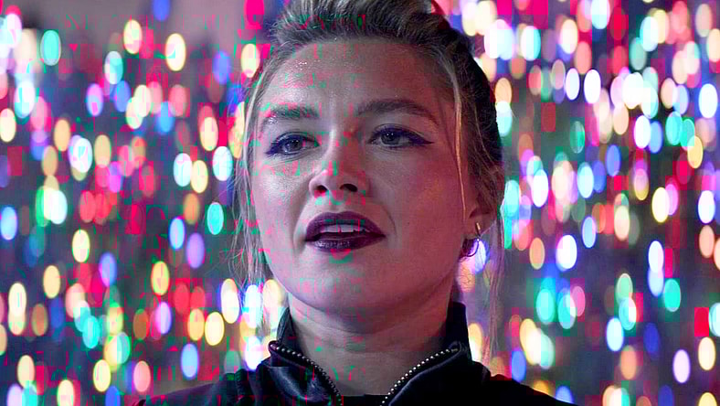 Yelena (Florence Pugh) vents her anger against Clint (Jeremy Renner) in Hawkeye Episode 6 "So This Is Christmas?" (2021), Marvel Entertainment