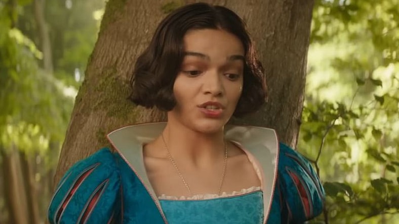 Snow White (Rachel Zegler) giving instructions to her companions in the forest in Disney's Snow White, 2025, Disney