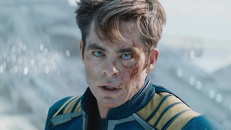 Kirk (Chris Pine) goes one-on-one with Krall (Idris Elba) in Star Trek Beyond (2016), Paramount Pictures