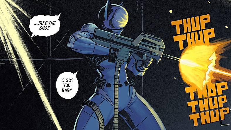 Catwoman provides The Dark Knight with some much needed back-up Bane in Absolute Batman Vol. 1 #15 "Abomination, Conclusion" (2025), DC. Words by Scott Snyder, art by Nick Dragotta, Frank Martin, and Clayton Cowles.