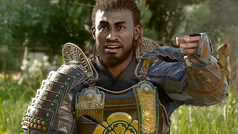 Yasuke (Tongayi Chirisa) offers a toast in Assassin's Creed Shadows (2025), Ubisoft