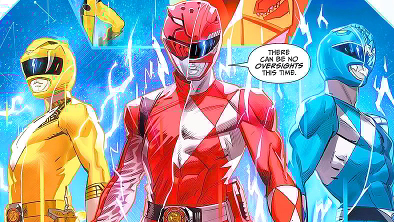 The Emissaries vow to assist the Rangers in protecting the Morphin' Grid on Dan Mora's story variant cover to Mighty Morphin' Power Rangers Vol. 1 #40 (2019), BOOM! Studios