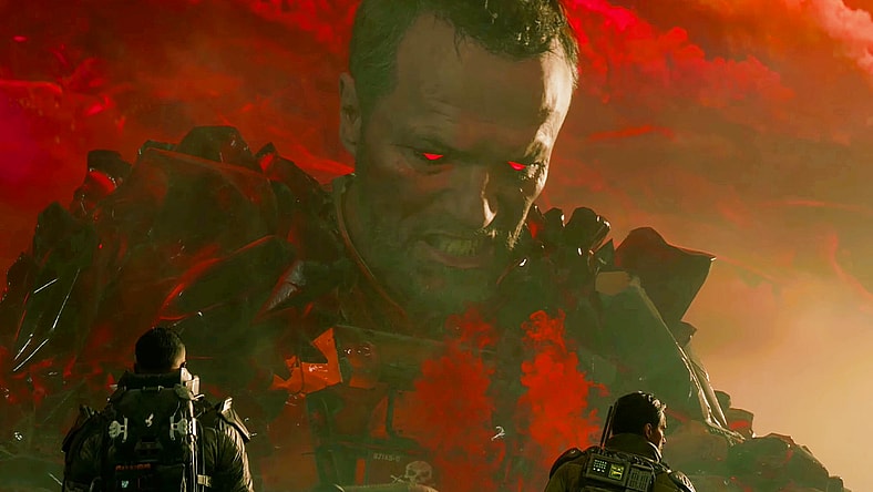 Mason (Milo Ventimiglia) leads his Spector One squadmates against a Cradle-induced hallucination of Harper (Michael Rooker) in Call of Duty: Black Ops 7 (2025), Activision Blizzard