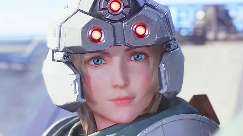 Aerith (Maaya Sakamoto) does her best impression of a Shinra soldier in Final Fantasy VII Rebirth (2024), Square Enix