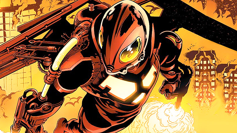 Firefly lights up Gotham City in Batman Eternal Vol. 1 #50 "The Tower" (2015), DC. Words by James Tynion IV, Scott Snyder, Ray Fawkes, Kyle Higgins, and Tim Seeley, art by Álvaro Martínez Bueno, Raúl Fernández, and June Chung.