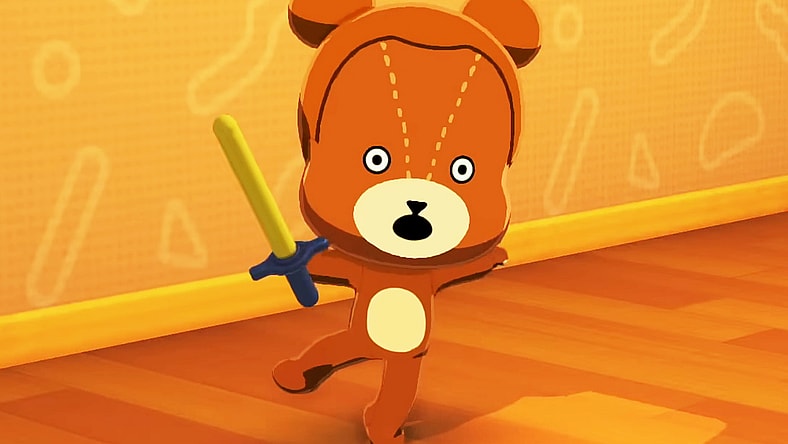 Mocha (N/A) gets dizzy while practicing his swordsmanship in