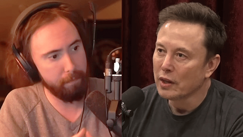 Asmongold challenges Elon Musk to prove his 'Path of Exile 2' skills in 'Elon Musk is not getting away with this' (2025), AsmonTV YouTube / Elon Musk talks about the US' political future on the Joe Rogan Experience #2223 - Elon Musk (2024), PowerfulJRE YouTube