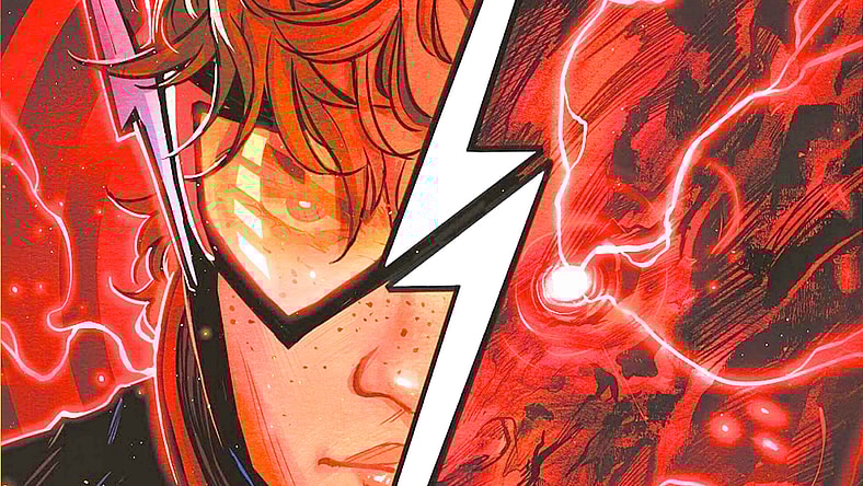 Wally West comes face-to-rade with Eobard Thawne on Nick Robles' cover to Absolute Flash Vol. 1 #11 (2026), DC