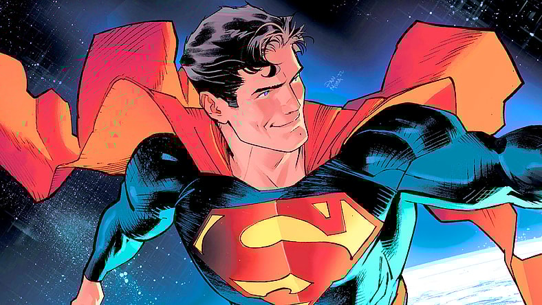 Superman smiles as he makes his way home on Dan Mora's cover to the Superman: Kal-El Returns Special (2023), DC