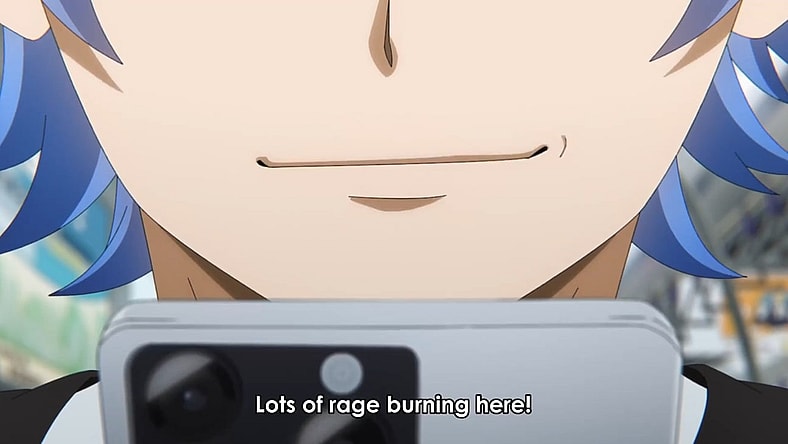 Soji Enishiro (Nobuhiko Okamoto) taunts viewers in Dead Account Season 1 Episode 1 "He's a Flamebaiter" (2026), SynergySP 