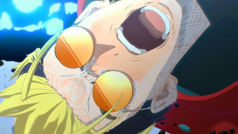 Vash the Stampede (Yoshitsugu Matsuoka) finds himself at the mercy of Million Knives (Ryuugi Sato) in Trigun: Stargaze (2026), Orange