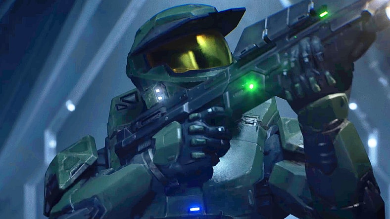 Master Chief (Steve Downes) makes his way into the belly of Installation-04 in Halo: Campaign Evolved (2026), Halo Studios