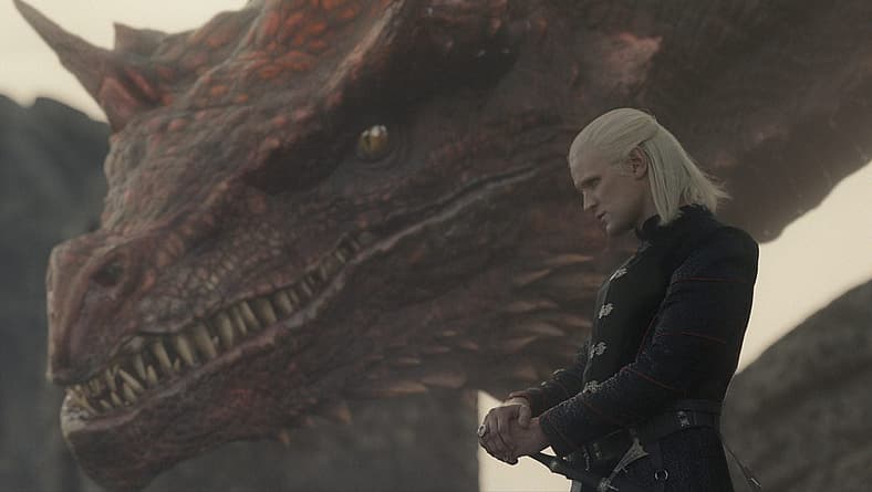 Prince Daemon Targaryen (Matt Smith) prepares judgment in House of the Dragon S1E10 (2022), HBO