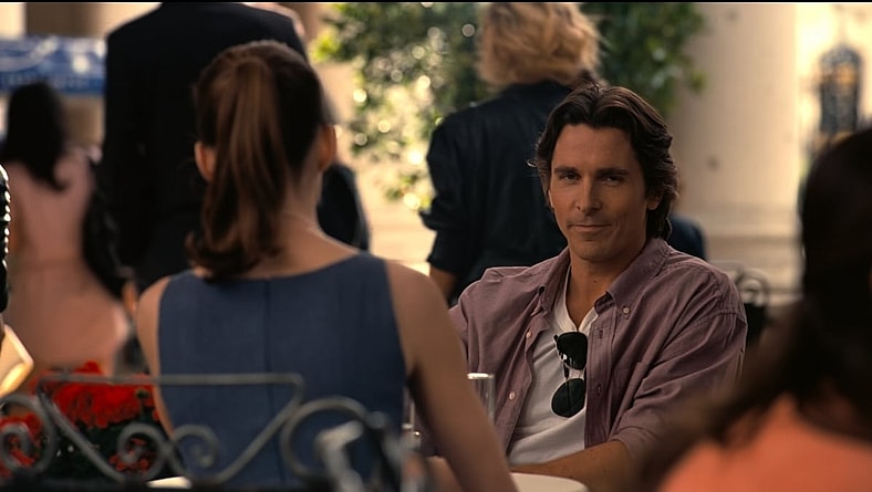 Bruce (Christian Bale) smiles back at Alfred (Michael Caine) in The Dark Knight Rises (2012), Warner Bros Pictures 