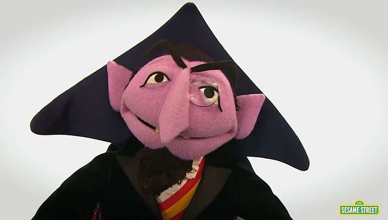 The Count announces 8 is the number of the day in Sesame Street