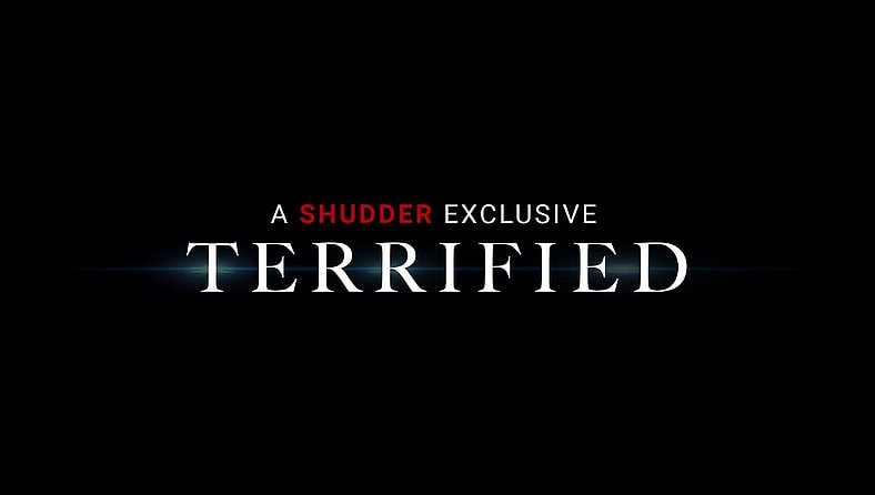 An exclusive sign in Terrified (2017), Aura Films 