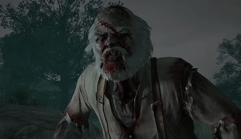 Uncle (Spider Madison) gets down with the sickness in Red Dead Redemption: Undead Nightmare (2010),