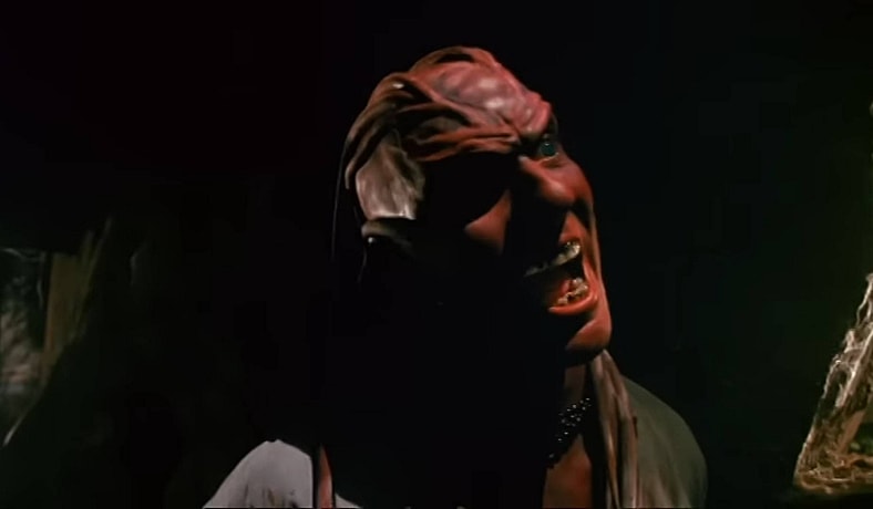 Peloquin (Oliver Parker) is dying for a bite of human meat in Nightbreed (1990),  20th Century Fox