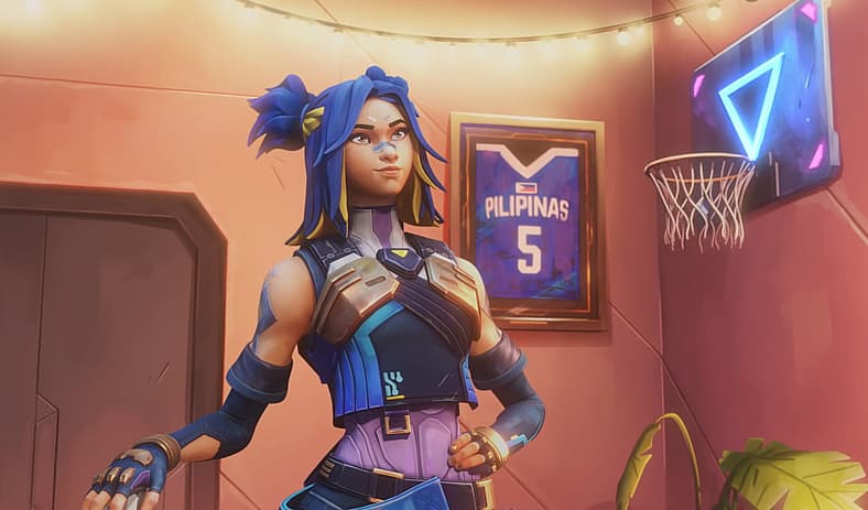 Neon (Vanille Velasquez) prepares for a new day in Valorant (2020), Riot Games