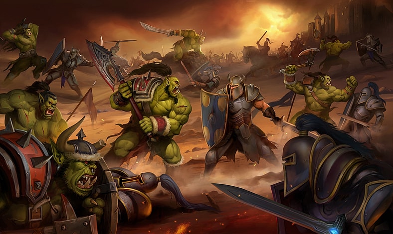 The Horde and the Alliance clash during the First War in The player prepares to fight for the Horde in Warcraft: Orcs & Humans Remastered (2024), Blizzard Entertainment