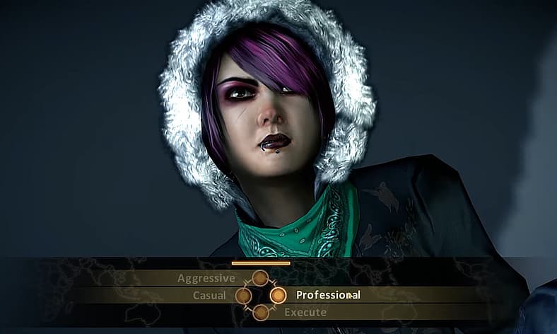 Sis is bested by Michael (Josh Gilman) in Alpha Protocol (2010), Obsidian Entertainment