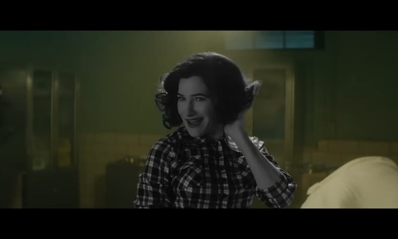 Agatha Harkness (Kathryn Hahn) breaks free from Wanda's illusions in Agatha All Along (2024)