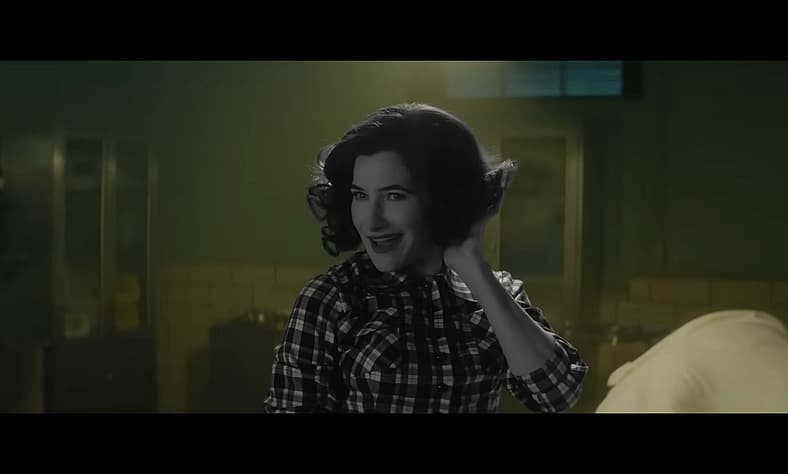 Agatha Harkness (Kathryn Hahn) breaks free from Wanda's illusions in Agatha All Along (2024)