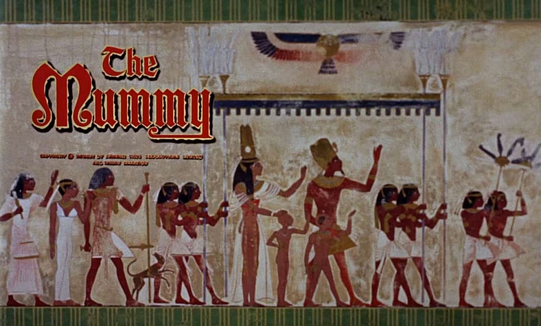 Naturally, the title is in hieroglyphics in The Mummy (1959), Hammer Film Productions