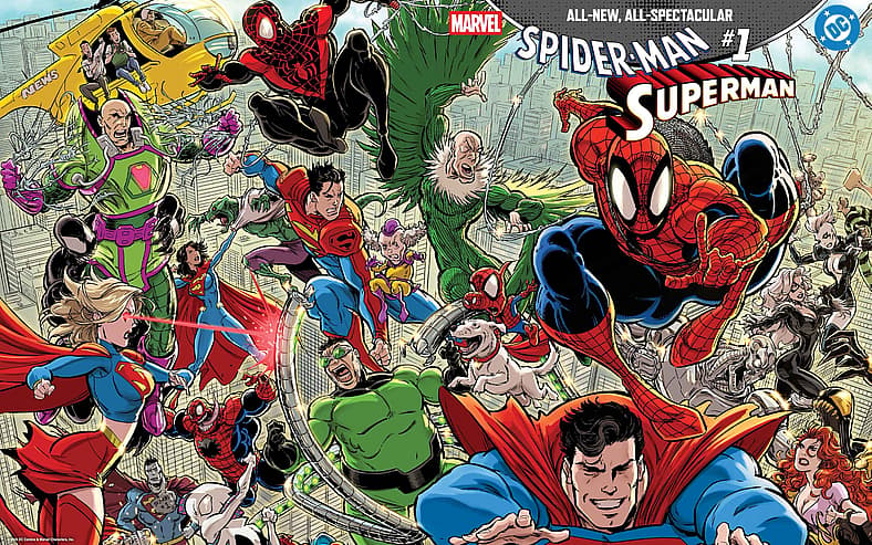 Superfamily joins Spider-Man and Web Warriors on foil variant to Spider-Man/Superman Vol. 1 #1