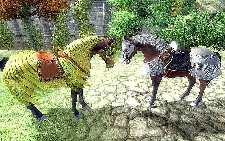 The original Horse Armor DLC as featured in The Elder Scrolls IV: Oblivion (2006), Bethesda Softworks