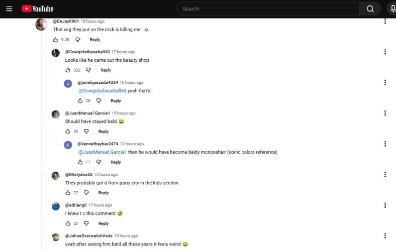 Fan comments on Dwayne Johnson's appearance as Maui in Disney's live-action Moana, 2026, via YouTube