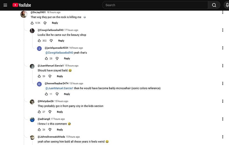 Fan comments on Dwayne Johnson's appearance as Maui in Disney's live-action Moana, 2026, via YouTube