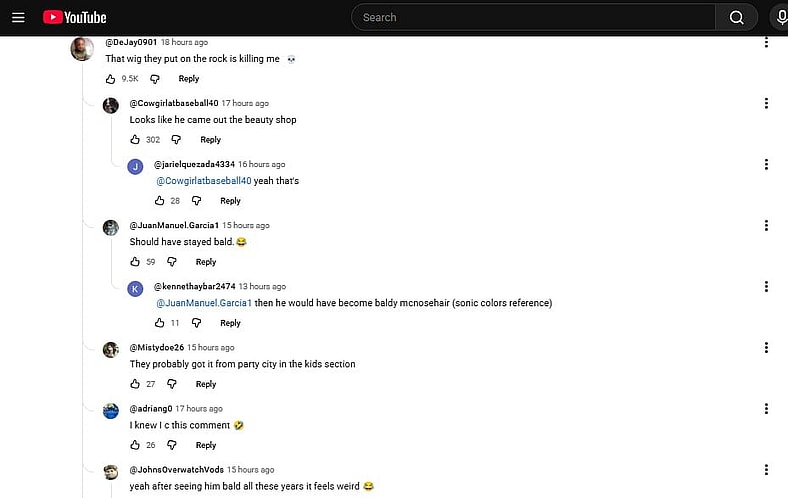 Fan comments on Dwayne Johnson's appearance as Maui in Disney's live-action Moana, 2026, via YouTube