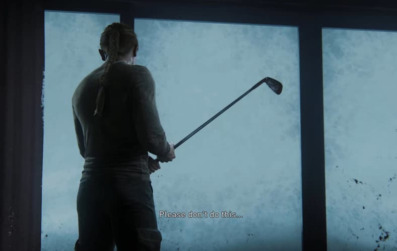 Abby (Laura Bailey) prepares to sink the entire series' reputation in The Last of Us Part II (2020), Naughty Dog