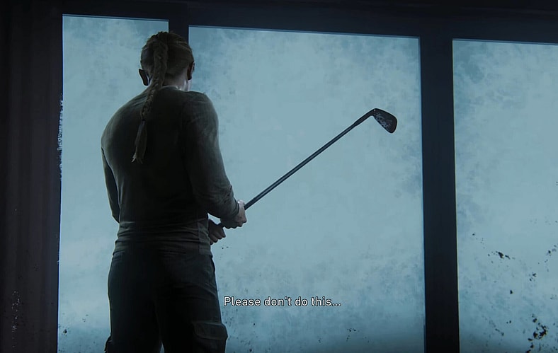 Abby (Laura Bailey) prepares to sink the entire series' reputation in The Last of Us Part II (2020), Naughty Dog