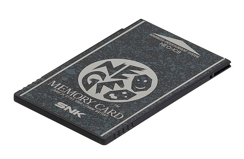 SNKs first memory card for the NEO GEO AES and MVS, Via Evan Amos, Wikipedia.