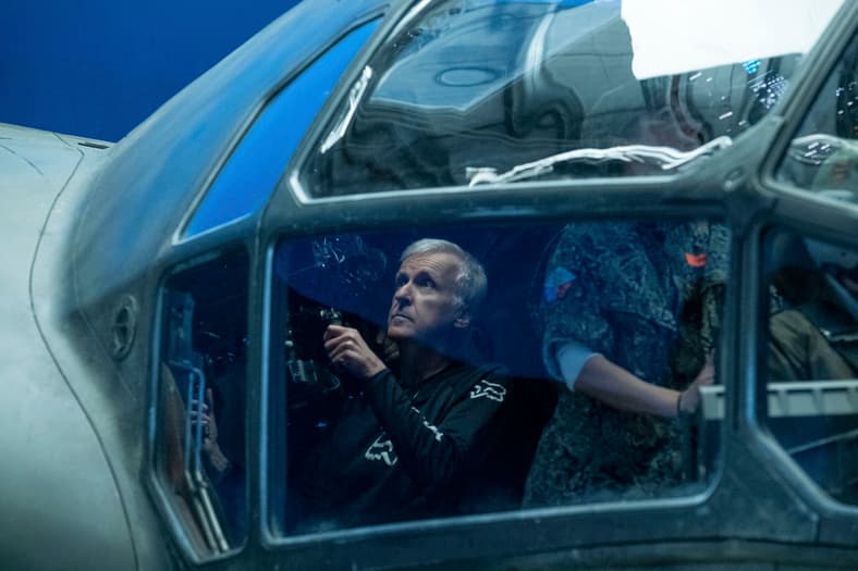 Director James Cameron on set of Avatar: The Way of Water (2022), 20th Century Studios