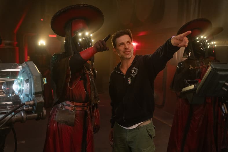 Director Zack Snyder on set of Rebel Moon — Part One: A Child of Fire, Netflix