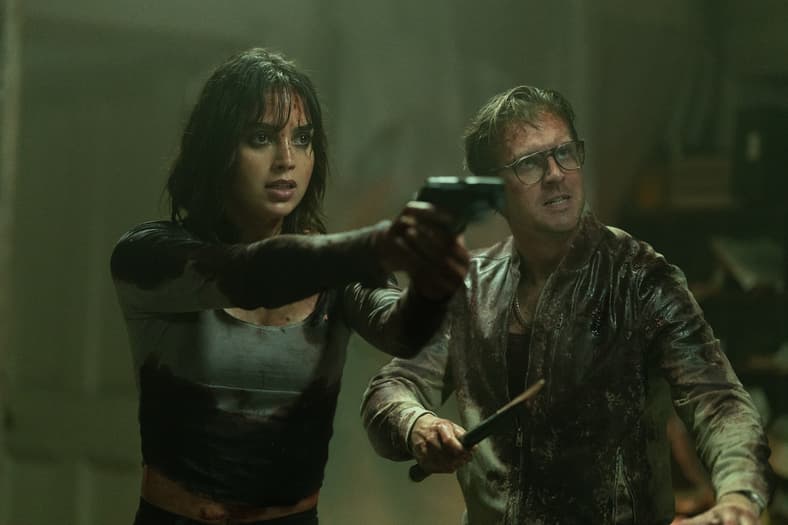 Melissa Barrera and Dan Stevens in the horror comedy Abigail. Image property of Universal Pictures.