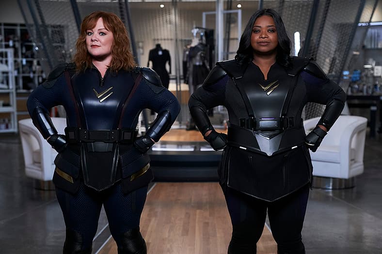 Melissa McCarthy as Lydia and Octavia Spencer as Emily in Thunder Force (2021), Netflix