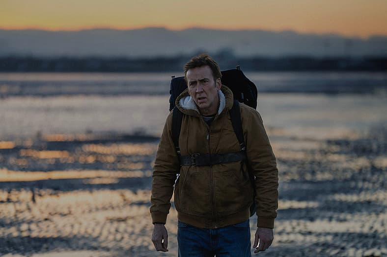 Nicolas Cage as Paul in the action horror film Arcadian. Image property of RLJE Films.