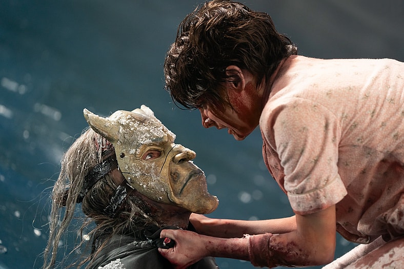 (From left) The Grabber (Ethan Hawke) and Gwen (Madeleine McGraw) in Black Phone 2, written and directed by Scott Derrickson.