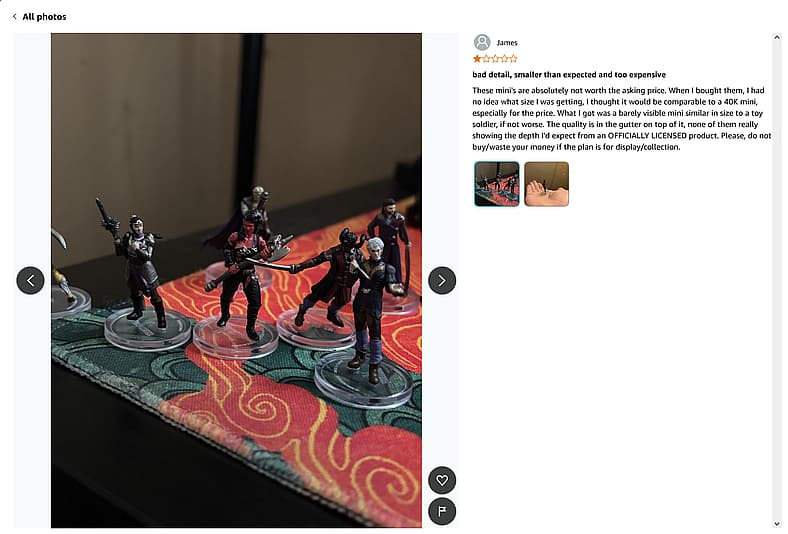 Players baffled by poor quality Wizards of the Coast Baldur's Gate 3 D&D miniatures