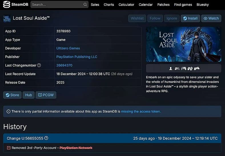 Lost Soul Aside psn