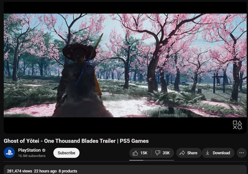 Ghost of Yōtei - One Thousand Blades Trailer | PS5 Games, via PlayStation, YouTube