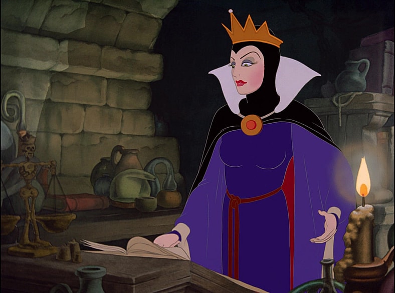 The Evil Queen (Lucille La Verne) takes up mixology in Snow White and the Seven Dwarfs (1937), Disney