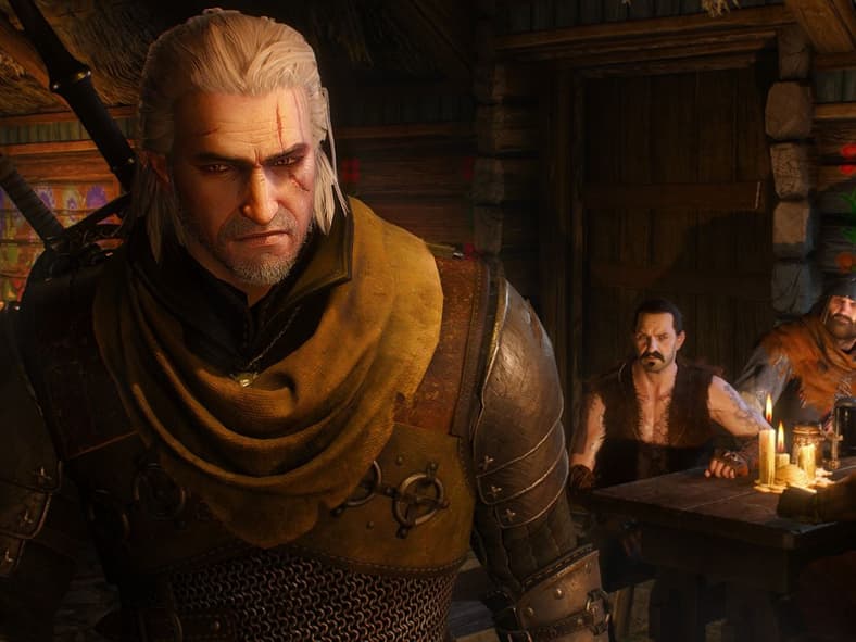 Geralt in Tavern The Witcher 3 Wild Hunt (2015), CD Projekt Red, Screenshot via Steam
